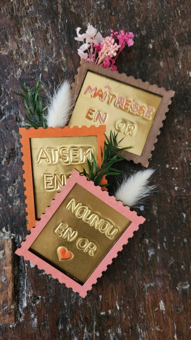 Cadeau de fin d'année - Timbres à messages - collection "en or" - Copie