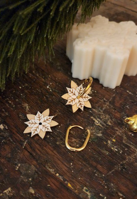 Boucles d'oreilles interchangeables Fleurs de Noël